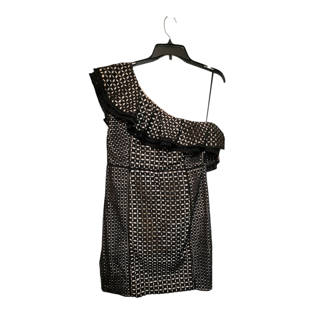 J. Crew Black and White One Shoulder Dress